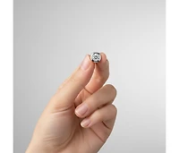 Sterling Silver with 1ctw Round Lab Created Moissanite Modern Bezel Stud Earrings