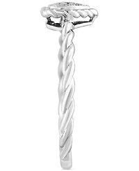 Effy Diamond Pave Heart Rope Ring (1/20 ct. t.w.) in Sterling Silver
