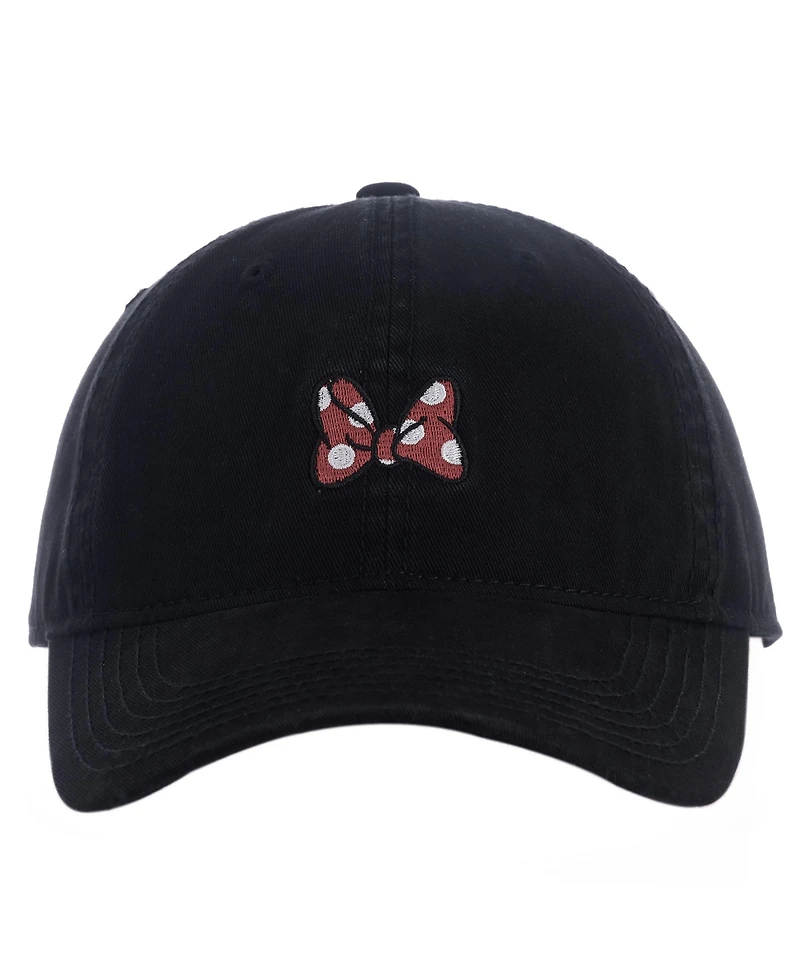 Disney Minnie Mouse Concept One Disney's Minnie Mouse Bows Embroidered Cotton Adjustable Dad Hat with Curved Brim