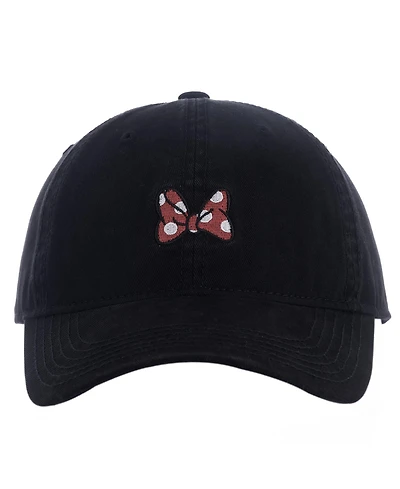 Disney Minnie Mouse Concept One Disney's Minnie Mouse Bows Embroidered Cotton Adjustable Dad Hat with Curved Brim