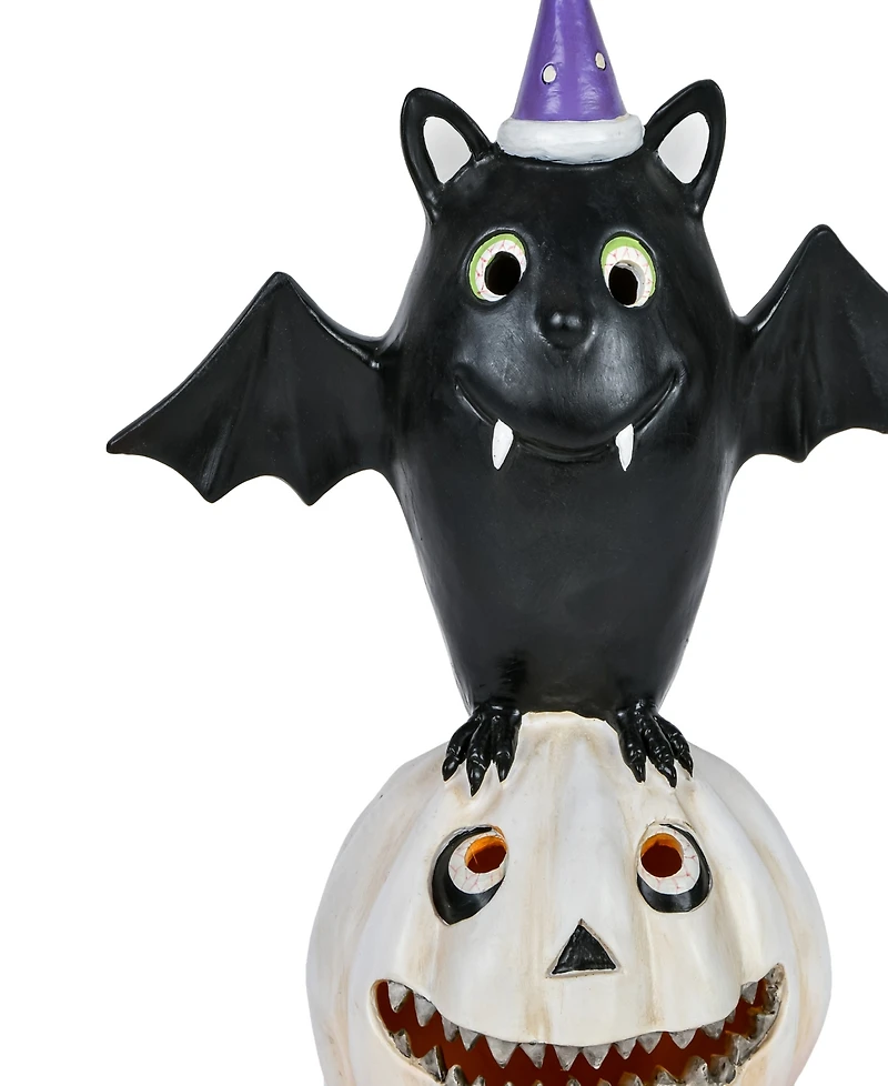 National Tree Company 22" Pre-Lit Bat Standing on Pumpkins