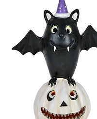 National Tree Company 22" Pre-Lit Bat Standing on Pumpkins