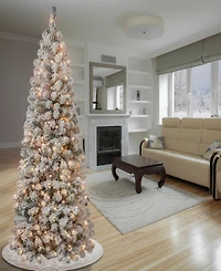 National Tree Company First Traditions 6' Acacia Medium Flocked Tree with Clear Lights