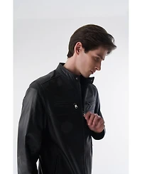 Furniq Uk Men's Cruiser Style Genuine Leather Jacket