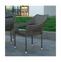Embry All-Weather Indoor/Outdoor Stacking Patio Dining Chair With Steel Frame And Weather Resistant Pe Rattan