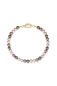 Shell Pearl Necklace with Gem-Encrusted Carabiner Lock