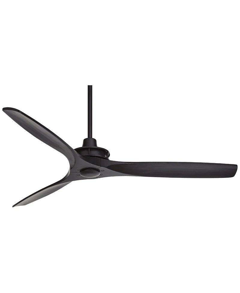 52" Windspun Modern Indoor 3 Ceiling Fan with Remote Control Matte Black Solid Wood for Living Room Kitchen House Bedroom Family Dining Home Offi