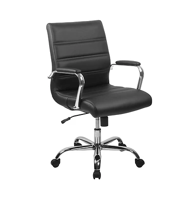 Milano Contemporary Mid-Back Home Office Chair With Padded Arms