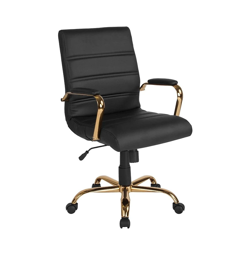 Milano Contemporary Mid-Back Home Office Chair With Padded Arms