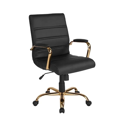 Milano Contemporary Mid-Back Home Office Chair With Padded Arms