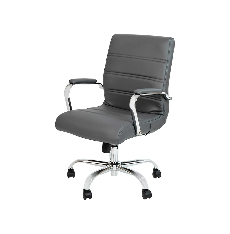 Milano Contemporary Mid-Back Home Office Chair With Padded Arms