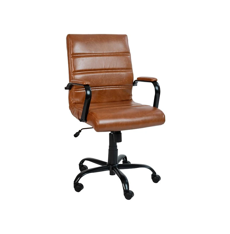 Milano Contemporary Mid-Back Home Office Chair With Padded Arms