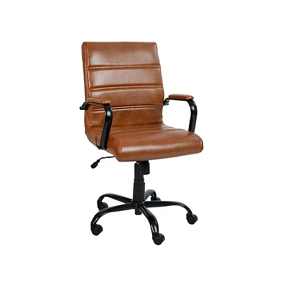 Milano Contemporary Mid-Back Home Office Chair With Padded Arms
