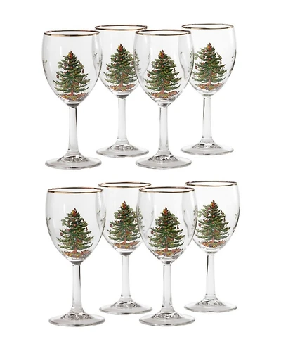 Spode Christmas Tree Wine Glasses, Set of 8