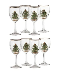 Spode Christmas Tree Wine Glasses, Set of 8