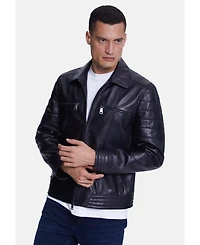 Furniq Uk Men's Fashion Leather Jacket, Nappa Black