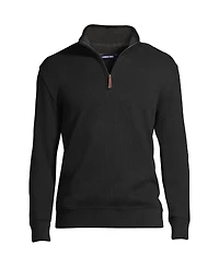 Lands' End Big & Tall Bedford Rib Quarter Zip Sweater