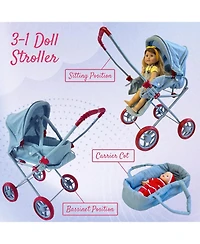 The New York Doll Collection Bassinet Stroller with Travel Carry Bag