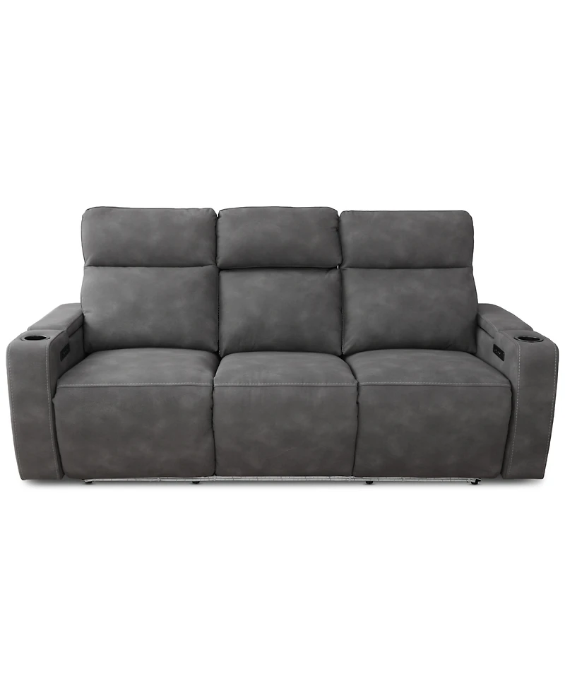 Greymel 84" Zero Gravity Fabric Sofa with Power Headrests, Created for Macy's