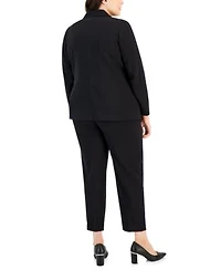 Tahari Asl Plus Size Two Button Roll Tab Jacket Shannon Pants