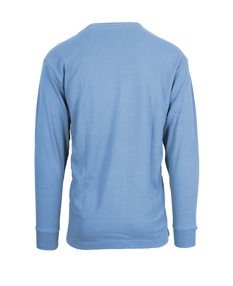 Galaxy By Harvic Men's Oversized Waffle-Knit Thermal Henley Shirt