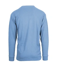 Galaxy By Harvic Men's Oversized Waffle-Knit Thermal Henley Shirt
