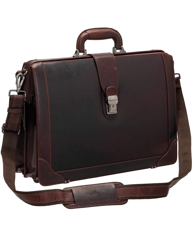 Mancini Men's Buffalo Luxurious Litigator Briefcase Pocket for 17.3" Laptop
