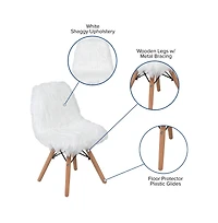 4 Pack Kids Shaggy Dog Accent Chair - Desk Chair - Playroom Chair