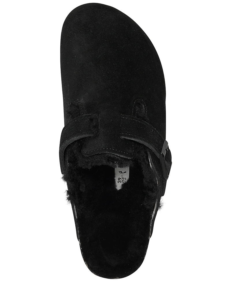 Birkenstock Women's Boston Shearling Suede Leather Clogs from Finish Line