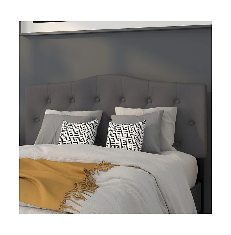 Arched Full Button Tufted Upholstered Headboard