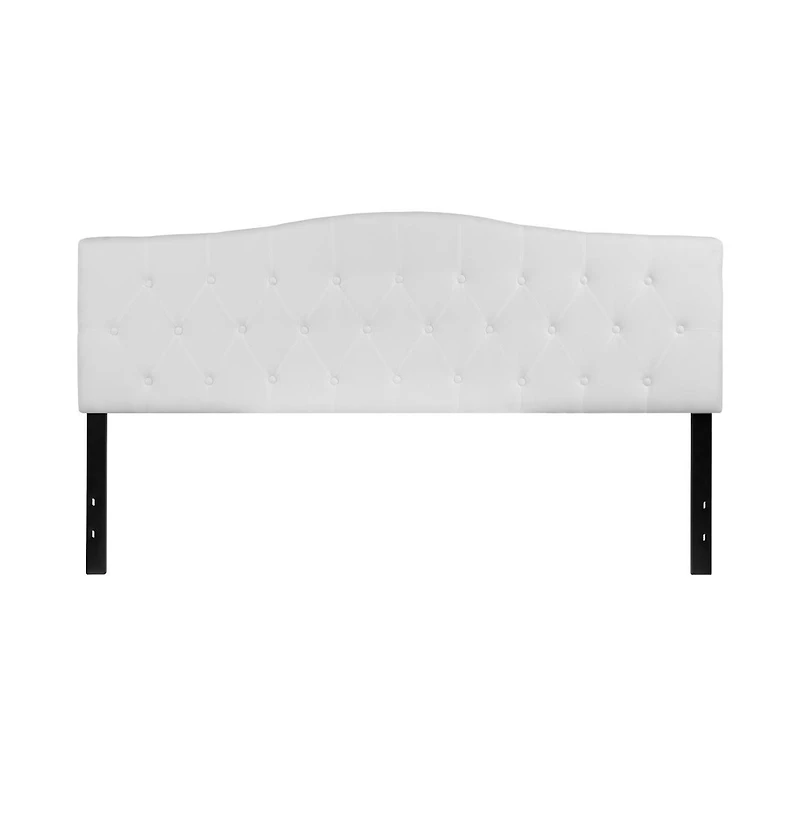 Arched King Button Tufted Upholstered Headboard