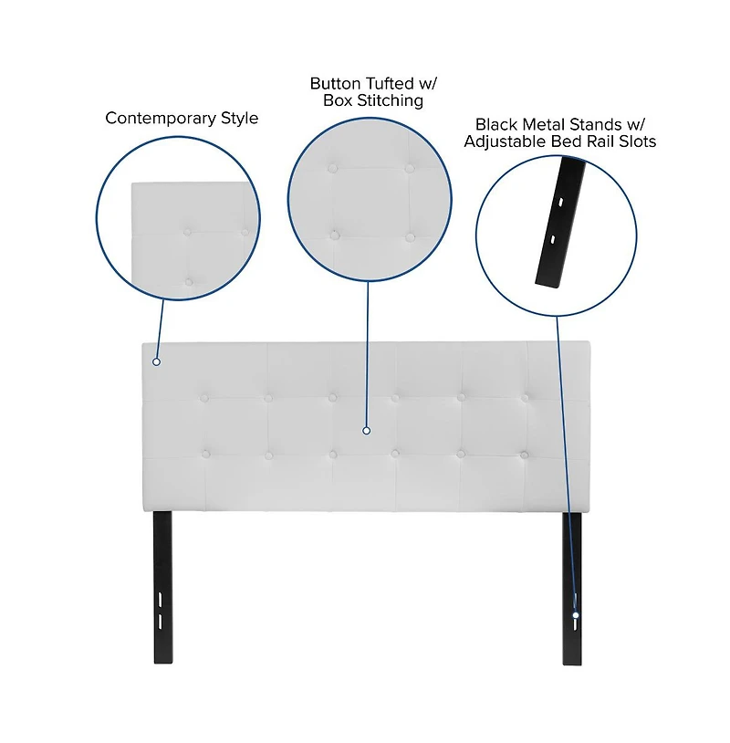 Button Tufted Full Upholstered Headboard