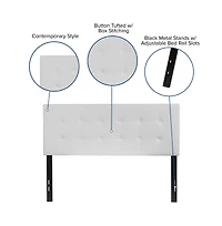 Button Tufted Full Upholstered Headboard