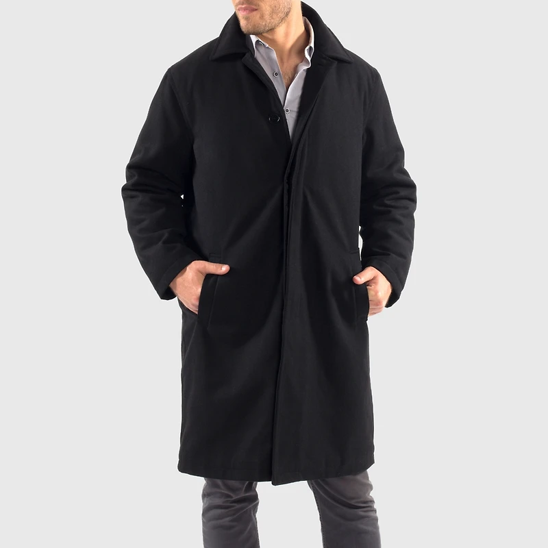 Alpine Swiss Men's Zach Men s Wool Blend Overcoat – Knee-Length Trench Coat, Runs Large for Layering Over Suits or Sweaters
