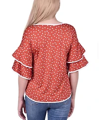 Ny Collection Petite Elbow Sleeve Double Top