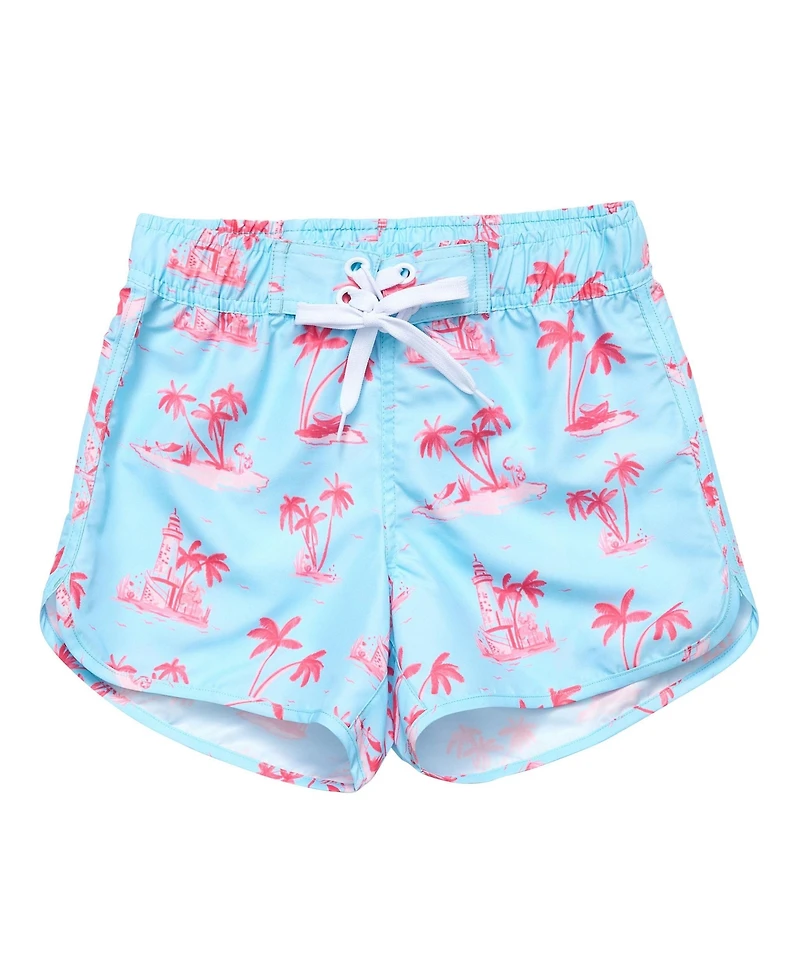 Toddler, Child Girls Lighthouse Island Sustainable Board Shorts