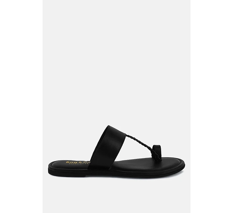 Harris Womens Toe Ring Braided Slip On flats