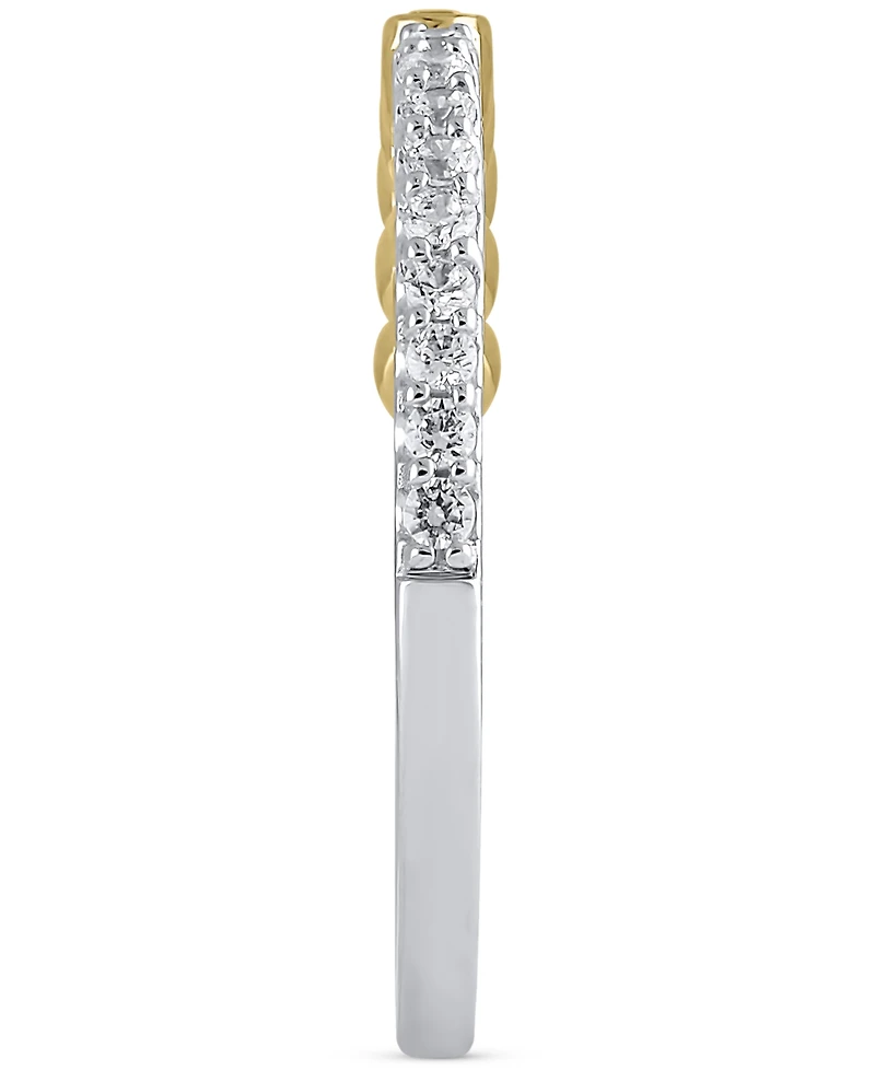 Igi Certified Diamond Bezel & Prong-Set Band (1/4 ct. t.w.) 14k Two-Tone Gold