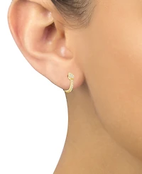 Diamond Teardrop Cluster Small Hoop Earrings (1/5 ct. t.w.) in 10k Gold