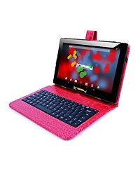 Linsay New 10.1" Tablet Octa Core 128GB Android 14 Exclusive Luxury Red Crocodile Keyboard case