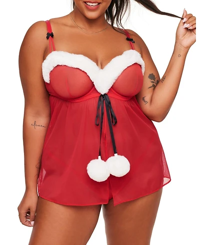 Claussine Women's Plus-Size Babydoll Lingerie