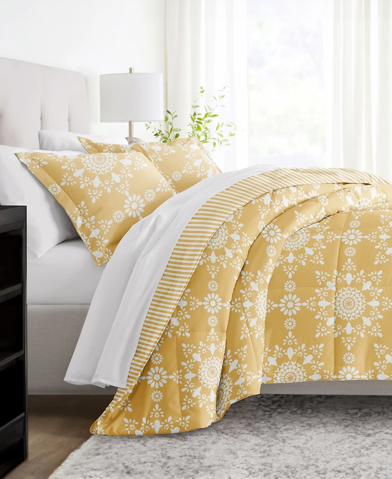ienjoy Home Ultra Soft Daisy Medallion Reversible 2- Pc. Comforter Set, Twin