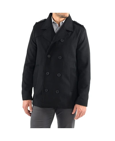 Alpine Swiss Jake Mens Pea Coat Wool Blend Double Breasted Dress Jacket Peacoat