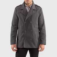 Alpine Swiss Jake Mens Pea Coat Wool Blend Double Breasted Dress Jacket Peacoat