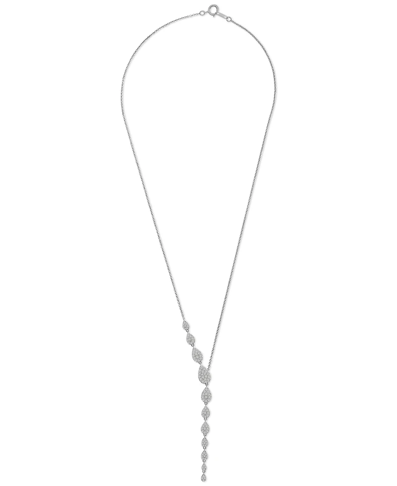Wrapped Love Diamond Asymmetric Lariat Necklace (1 ct. t.w.) 14k Gold or White Gold, 15" + 2" extender, Created for Macy's