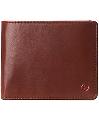 Alpine Swiss Mens Genuine Leather Passcase Bifold Wallet Rfid Safe 2 Id Windows