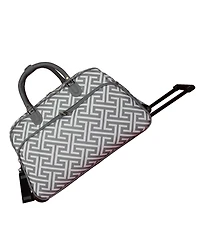 World Traveler Greek Key 21-Inch Carry-On Rolling Duffel Bag