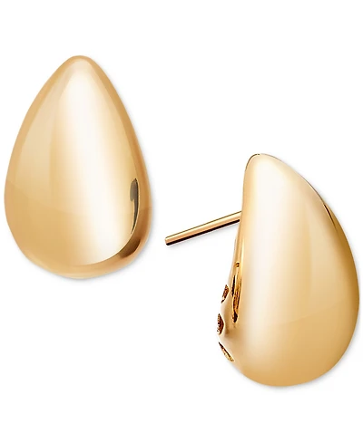 Polished Teardrop Dome Stud Earrings 10k Gold, 5/8"