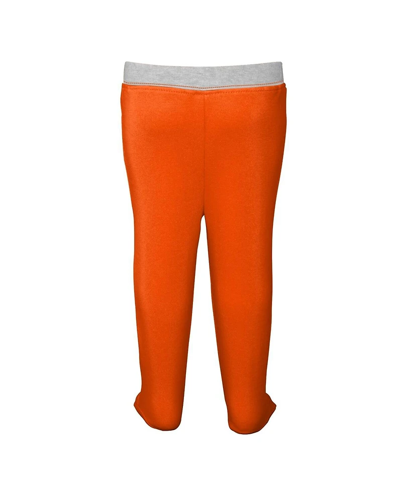 Newborn and Infant Boys Girls Orange, White Clemson Tigers Dream Team Raglan Long Sleeve Bodysuit Hat Pants Set