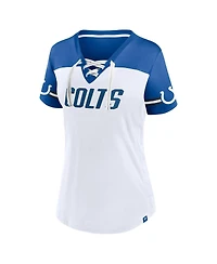 Women's Fanatics Jonathan Taylor White Indianapolis Colts Athena Name and Number V-Neck Top
